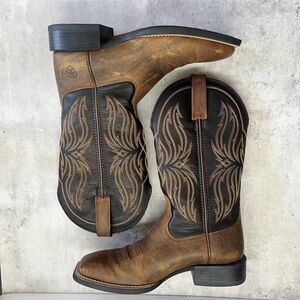 Ariat 10025127 Rugged Brute Brown Sport Rustler Western Boots Mens Size 7.5D